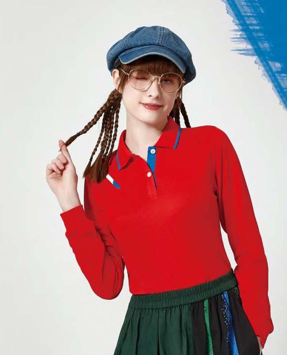 女長袖POLO衫｜F698B