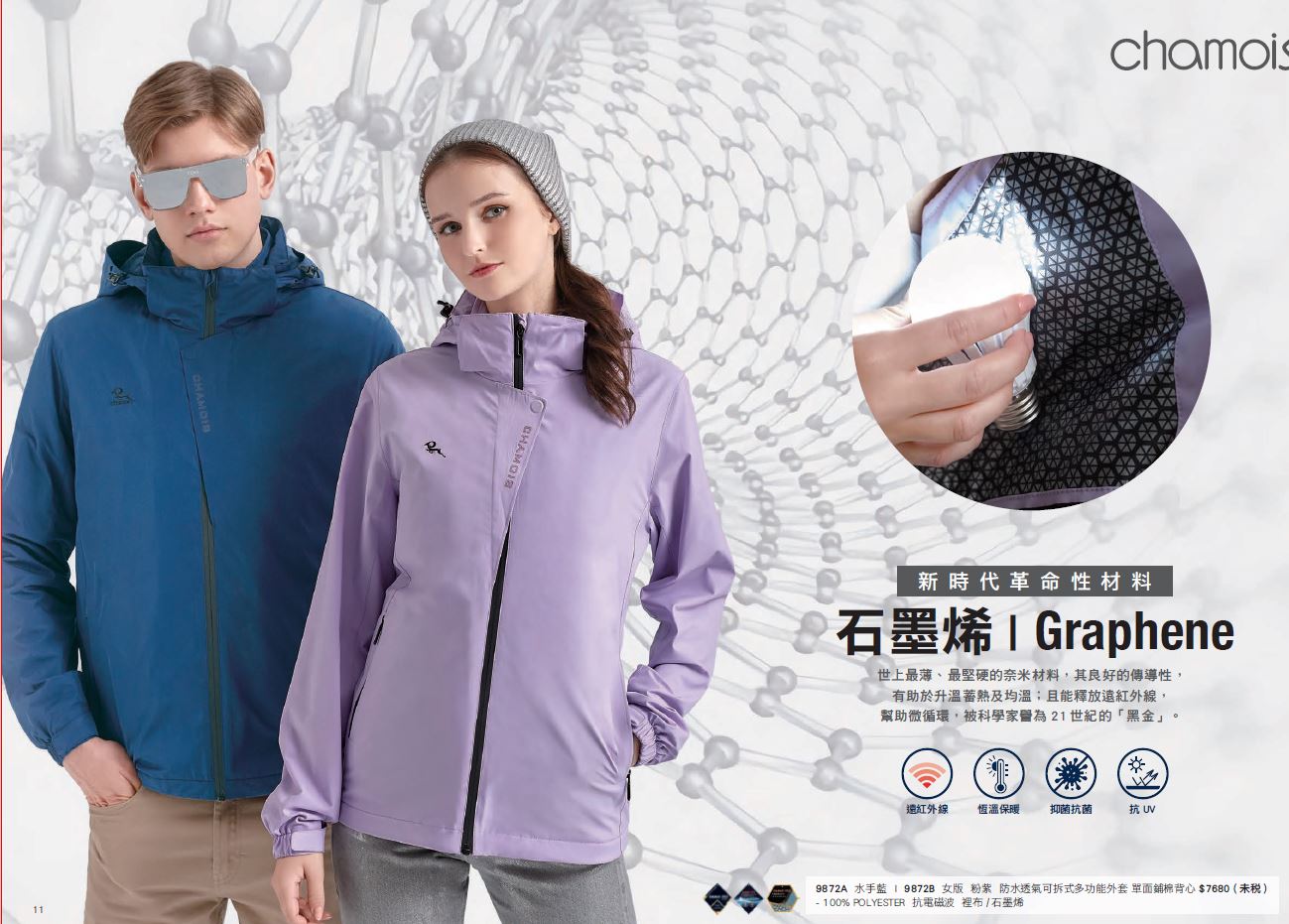 防水透氣可拆式多功能外套 9872B