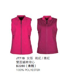 雙面鋪棉背心 J771B