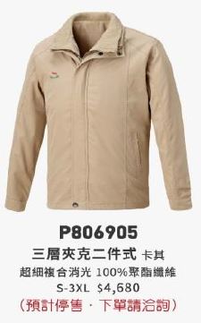三層夾克二件式 P806905